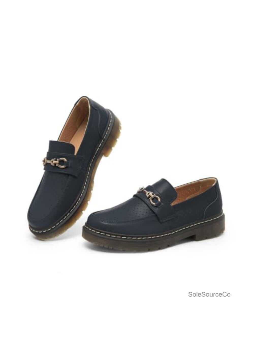 Chunky Penny Loafers Breathable Comfort Slip On Arch Support Business Casual